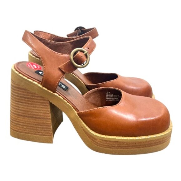 Vintage Candie's Lizzie Heeled Leather Clogs Sz 10 Pre-Loved - Picture 3 of 5